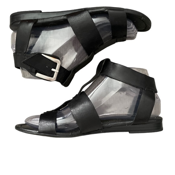 Franco Sarto Women's Wyona Gladiator Black Wedge Heel Sandal Leather - Picture 3 of 8